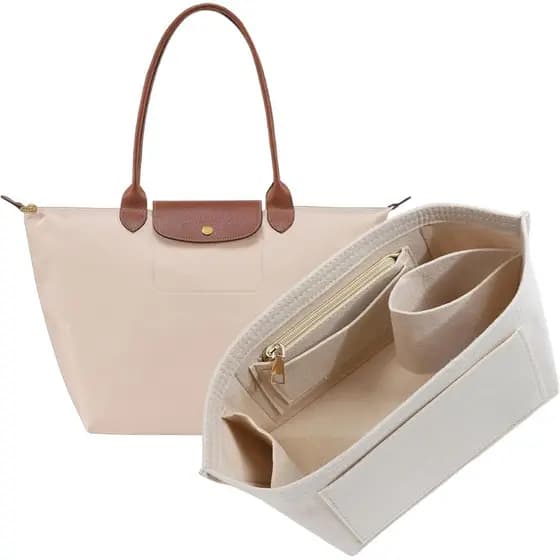 Inserção De Saco De Feltro Em Estoque Pronto Para Longchamp Tote Organizador De Maquiagem De Grande Capacidade Bolsa De