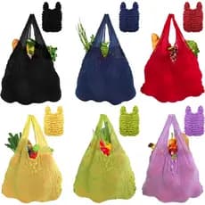 Bolsa De Compras Dobrável Mágica Com 6 Pacotes , Sacola Expansível , 15LBS , Ombro Portátil Reutilizável , Lavável À Máq