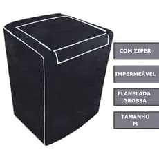 Capa de Máquina de Lavar Impermeável Com Zíper Brastemp Consul Eletrolux Brastemp 09kg 10kg 11kg - M