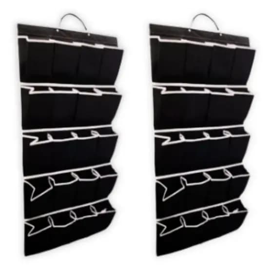 Kit 2 Organizador de Sapato Sapateira Vertical Porta 10 Pares Sapateira de Porta Resistente Gancho