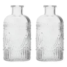 Kit 2 Vasos Decorativos 12,5 Cm Vidro Flores Solitário