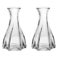 Kit 2 Vaso Decorativo 12cm Vidro Flores Solitário Resistente