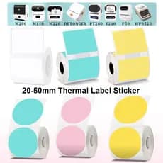 Adesivo De Etiqueta Térmica De 20-50 Mm Papel De Impressora Autoadesivo Compatível Phomemo M110 M220 M200 E210 P50 DETON