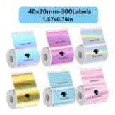Adesivos De Etiqueta Térmica De 20 * 40 Mm , Papel Térmico Autoadesivo , Compatível Com Phomemo M110 M220 M200 E210 P50