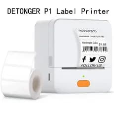 DETONGER P1 Máquina De Fazer Etiquetas E Fita Portátil Conexão Sem Fio Impressora De Vários Modelos Para Telefone Almofa