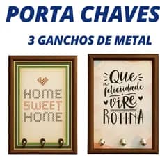 Porta chaves em MDF Organizador Decoração para casa com 3 Ganchos