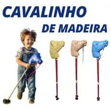 Brinquedo Cavalinho Com Cabo De Madeira E Rodinha Country Rodeio Lembrancinha 96CM