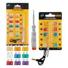 Kit Fusíveis Carro Universal Mini Comum Com Teste Rápido Carro Moto 12v