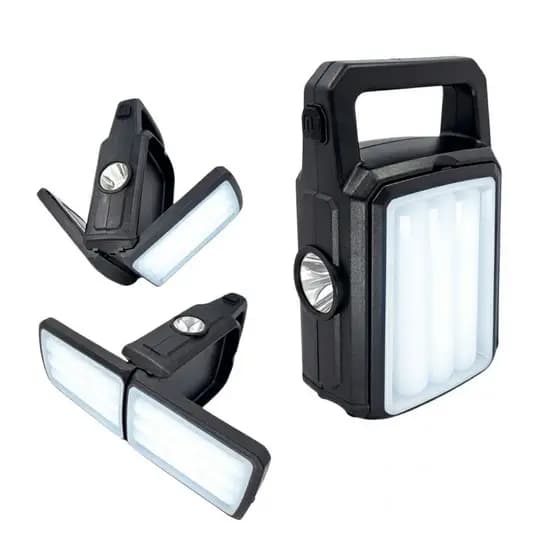 Lanterna Solar LED 20W Emergência Portátil Multifuncional Recarregável USB Camping Pesca Forte