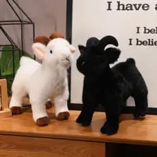 Kawaii Cabra Brinquedo De Pelúcia Bonito Preto Branco Cordeiro Plushie Boneca Diversão Simulado Ovelha Chaveiro Pingente