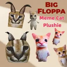 Bonito Meme Gato Brinquedo De Pelúcia Big Floppa Plushie Boneca Triste Travesseiro Criativo Casa Decoração Do Quarto