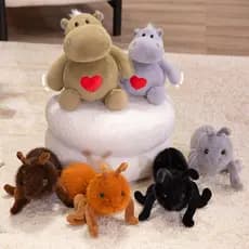 Bonito Hipopótamo Brinquedo De Pelúcia Colorido Formiga Plushie Boneca Criativo Amor Coração Travesseiro Quarto Decoraçã