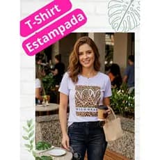 Blusa T-Shirt Feminina / Tamanho Único - Veste Tam. M e G/ Estampas Variadas / Excelente Qualidade
