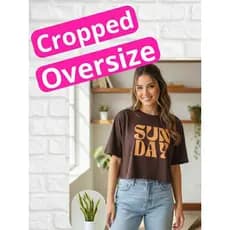 CROPPED OVERSIZE FEMININO - TAMANHO ÚNICO-CORES VARIADAS- Veste do M ao GG - Blusa blusinha camiseta