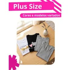 Blusas Femininas Plus Size Variadas - T-Shirts Estampadas e Confortáveis (GG ao G3)