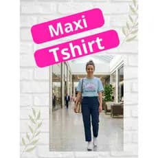 Camiseta feminina - Maxi T-shirt de algodão, conforto com estilo