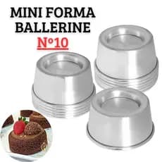 Kit 12 Mini Formas Nº10 Bolo Vulcão Piscininha Ballerine Para Doces Confeitaria Gourmet