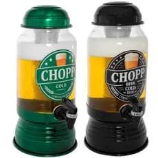 Chopeira De Vidro 3L Torre Bebida Com Dispenser Gelo Beer Elegante Mantém Gelada Sucos Churrasco Confraternização