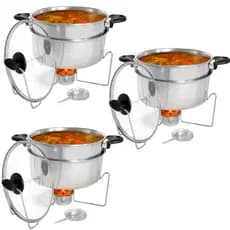 Kit 03 Rechaud Panela Alumínio Puro Para Servir Buffet Restaurante Festas