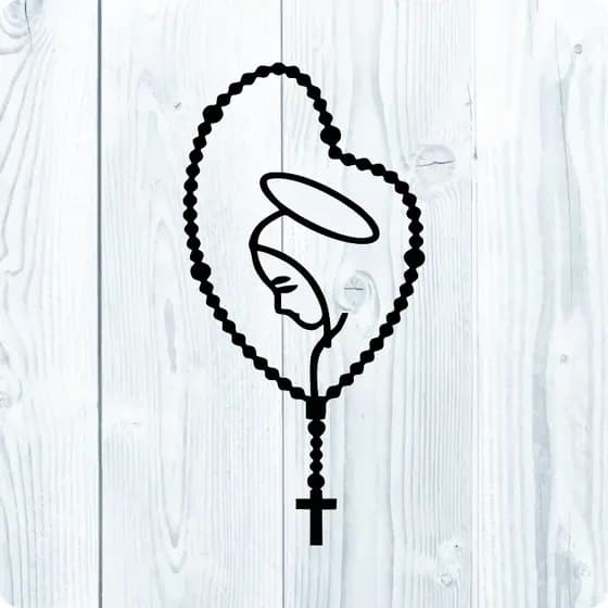 Adesivo Nossa Senhora Aparecida Terço para carro/moto/caminhão - 12 cm de altura