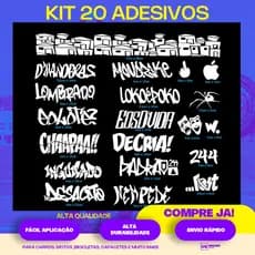Kit 20 Adesivos Para Quadro De Bike Favelinha Aranha Grau Moto Bike Capacete