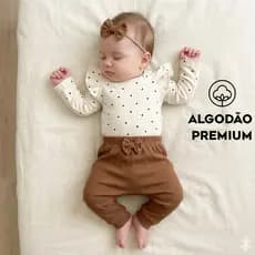 Conjunto Bebê Menina Cotton Premium – Body e calça Inverno/Meia Estação