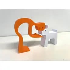 Escultura Homem ou mulher com seu pet gato cachorro cavalo escolha seu modelo e grave seu nome