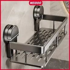 MEIDOO Rack De Armazenamento De Ventosa De Cozinha Para Banheiro-Sem Necessidade De Broca