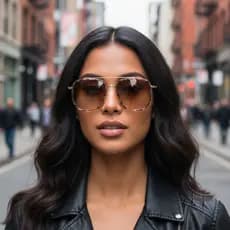 Óculos De Sol Femininos Unissex Moda Ponte Dupla Quadrada De Metal Com Armação Grande