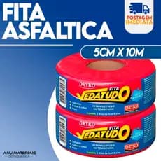 Fita de Manta Asfaltica Aluminizada 5cm x 10m Drykoprimer Vedatudo