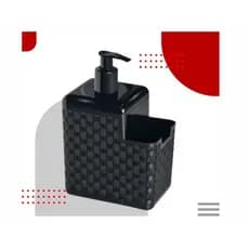 Porta Detergente Sabão 2 em 1 Com Suporte Para Bucha Esponja Rattan