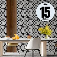 Papel de Parede 3D 5 Metros x 45cm Adesivo Autocolante Pastilha Mosaico Sala, Banheiro, Cozinha