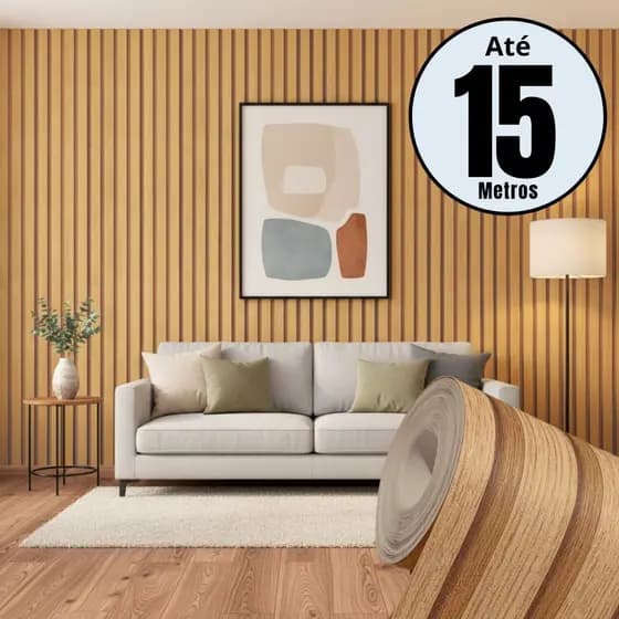 Papel de Parede Ripado Claro Texturizado PREMIUM Rolo 5 Metros Autoadesivo 3D Sala Quarto