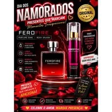 kit do casal dia dos namorados só Ferofire e Ferofeme Body splash + perfume ferofire juntos nesse kit