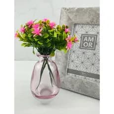 Garrafinha Decorativa com Flor Artificial