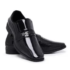 Sapatos Masculinos Social Oxford Sapato Casamento festa Noivado Bico Quadrado Verniz Sem Cadarço
