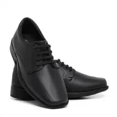 Sapato Social Infantil De Menino Masculino Preto Criança Elástico Bico Quadrado Pajem Daminho Novo