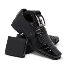Kit Sapato Social Masculino Carteira Cinto Esporte Fino Sapatos Masculinos Sociais Macio Confortável