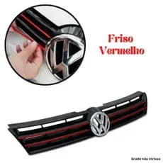 Adesivo Grade Com Friso Vermelho Vw Gol Voyage Fox Polo Golf