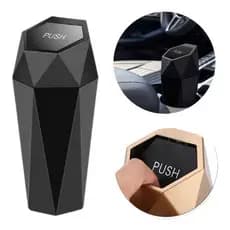 Lixeira Veicular Universal Para Carro Encaixe Porta Copos Tampa Flip Compacta Resistente