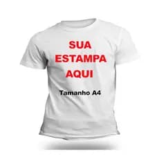 Camiseta Personalizada Estampa A4 Foto Imagem Logo Frase cor Branca