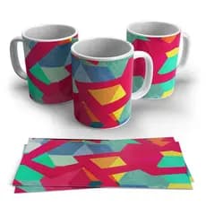 Caneca Xicara Cerâmica  325ml personalizada arte Mosaico