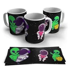 Caneca Xicara 325ml personalizada Et e Astronauta