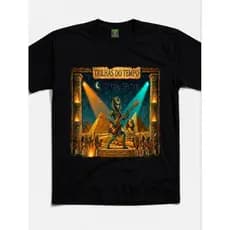 Camiseta Estampada Egito Alien Guitarrista Trilhas do Tempo - 100% Algodão Unissex Camisa Exclusiva