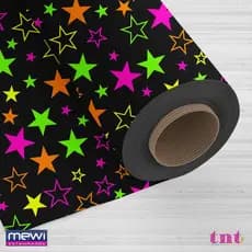 Tnt Estampado Estrela Neon 2,00m X 1,40m Brilha Na Luz Negra