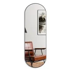 Espelho Oval 110x50 Corpo Inteiro Com Moldura + Suporte