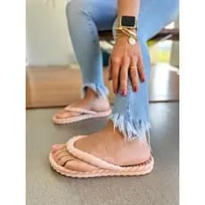 Chinelo Nuvem em Eva Feminino Trançado Leve Macia e Confortável