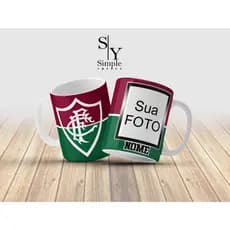 Caneca Personalizada - Time Fluminense com foto - Porcelana ou Polímero plástico 325 ml.
