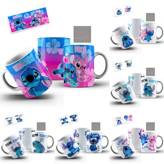 caneca personalizada stitch lilo copo personalizado xícara café canecas presente porcelana 325ml vl1