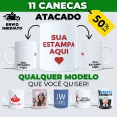 Kit 11 Canecas Personalizadas de Porcelana Café Empresa Casa e Decoração